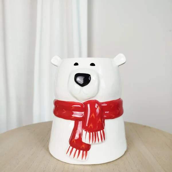 Osłonka ceramiczna na doniczkę Miś polarny