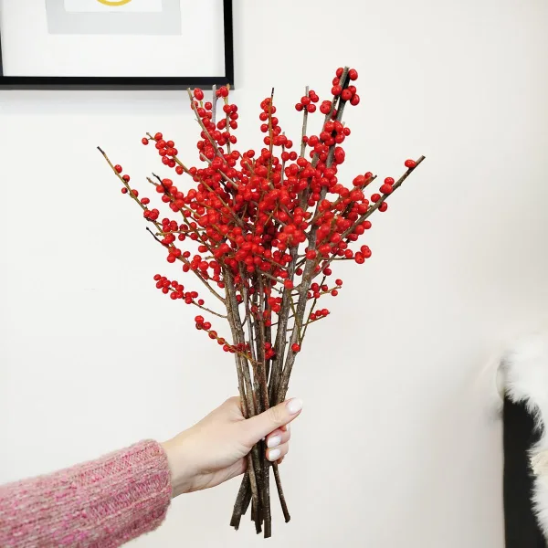 Ostrokrzew czerwony - Ilex żywa gałązka (Ilex Ve Rode Bes) 35cm 1szt.