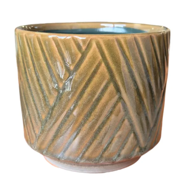 Osłonka ceramiczna Levi ciemny zielony 14cm