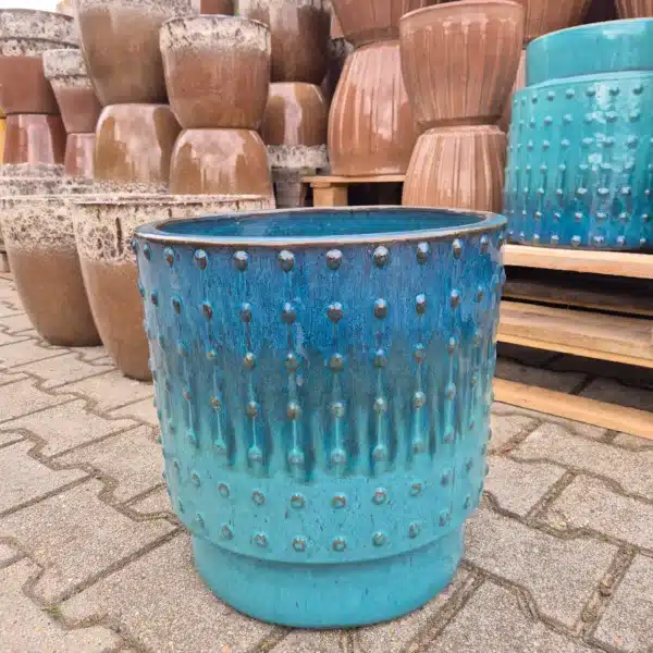 Doniczka ceramiczna ogrodowa cylinder turkusowy 30cm