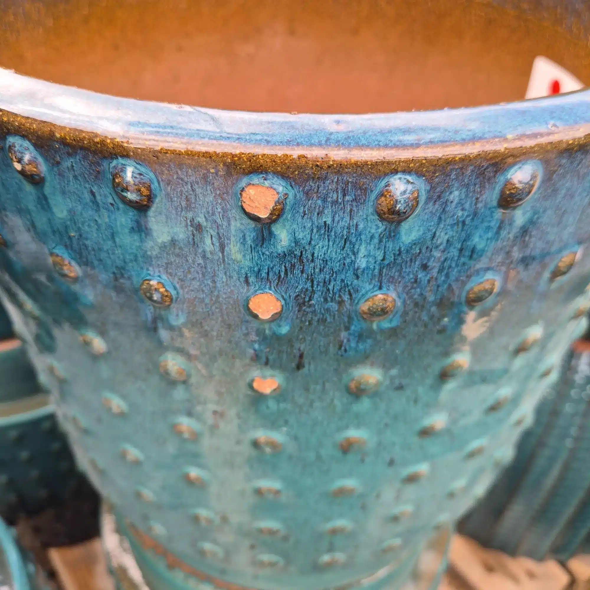 Doniczka ceramiczna ogrodowa cylinder turkusowy 30cm