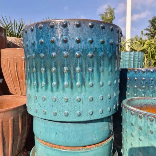 Doniczka ceramiczna ogrodowa cylinder turkusowy 35cm